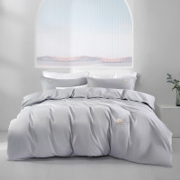 水星家纺珀海晨雾 60支长绒棉贡缎四件套1.8米床