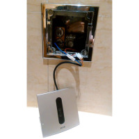 企采严选 小便池感应器冲洗阀 6V,电磁阀G款90°,进出水方式ABS塑料主体无调节,DC插头