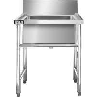 圣托(Shentop)不锈钢单星水池商用 学校食堂单槽洗菜盆 带支架厨房水槽洗碗池STTC-BB07A