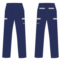 罗蒙 藏青色劳保多口袋裤子