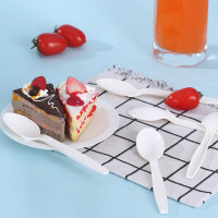 芳草地 3G5459一次性勺子 可降解玉米淀粉西餐勺 外卖汤勺快餐饭勺 甜品冰淇淋咖啡勺4.5寸15cm小调羹100支