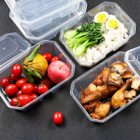 芳草地3G6008一次性饭盒1200ML加厚打包盒带盖快餐盒饭盒外卖饺子盒保鲜盒50个