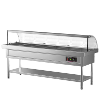 乐创(lecon)商用售饭台保温快餐车酒店食堂不锈钢保温台电热汤池立式分餐台 LC-DK-GAST006
