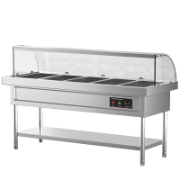 乐创(lecon)商用售饭台保温快餐车酒店食堂不锈钢保温台电热汤池立式分餐台 LC-DK-GAST005