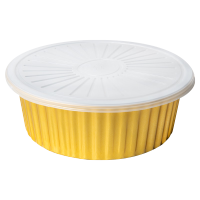 芳草地3G6099一次性锡纸锅1130ml*10只户外烧烤铝箔火锅露营野餐金色锡箔带盖