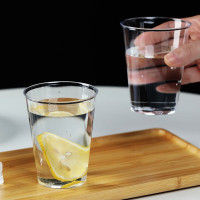 芳草地3G6110一次性杯子360ml*80只航空杯饮水杯招待茶杯直筒硬塑饮料啤酒杯