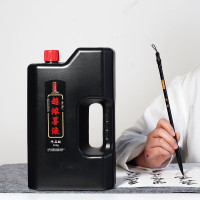 玉水湖墨汁书法国画墨水大瓶无味大桶毛笔培训班初学者练习练字工地用墨斗墨计超浓墨汁2500g