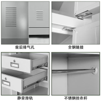 祥丰瑞和 钢制营具军官柜铁皮更衣柜班排内务柜加厚双人款 高2000*宽900*深500mm 高配款