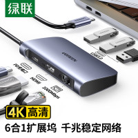 绿联Type-C扩展坞HDMI转换器网口器雷电3转接头4K投屏通 用iPadPro苹果MacBook笔记本电脑50771