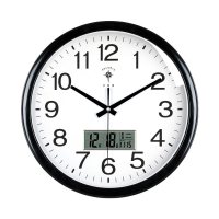 北极星石英钟挂表2931黑色日历款10英寸(直径25.5厘米)