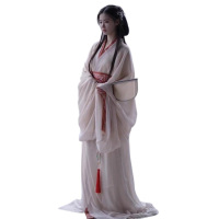 战国袍古装汉服女马山楚墓复原款仙气飘飘大袖衫直裾襦裙 拖尾款 三件套(拖地15厘米左右)单位:套