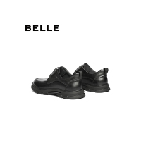 百丽男鞋 真皮休闲皮鞋8QD01AM5 黑色-单里