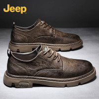 Jeep吉普男鞋2026春季新款复古工装鞋软底休闲鞋男 卡其色