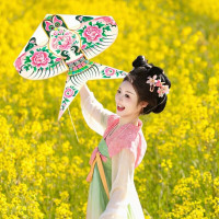 纸鸢风筝儿童手持汉服写真出片拍照道具大人专用微风易飞 80CM[国色天香]放飞款(仅风筝)单位:个