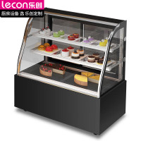 乐创 蛋糕柜展示柜商用水果保鲜柜冷藏寿司饮料熟食玻璃(黑色弧形1.8米落地式)LC-DK-HYR860