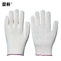 昆朴七针涤盖棉劳保手套60g 红白边 MGY60 双