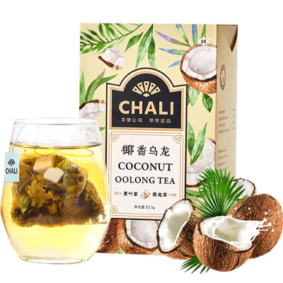 CHALI茶里花草茶茶包椰果干乌龙茶椰香乌龙茶盒装52.5g