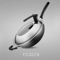 苏泊尔炒锅32cm铸铁真不锈健康铁锅可立盖耐磨防刮FC32Z9