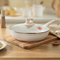 康巴赫煎锅28cm轻颜系列麦饭石色不粘锅KGQ-J28Z