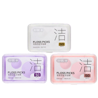 舒客牙线棒坚韧扁线牙签洁齿牙缝50支*4盒ZHS-YX4