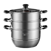 美厨304不锈钢蒸锅28CM大容量燃气炉电磁炉通用MCDS-2578