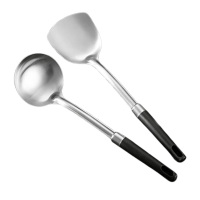 美厨炒铲汤勺304不锈钢加厚炒铲汤勺2件套MCCU8060