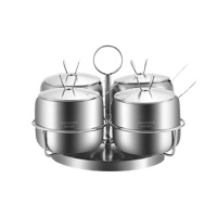 美厨不锈钢旋转支架调味罐4件套/MCPJ-WG004