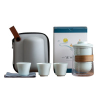 方然茶具套装一鹿相伴快客杯无花面A-601
