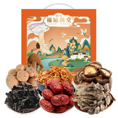 姚朵朵干货礼盒福运满堂礼盒核桃红枣香菇630克