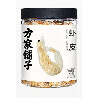 方家铺子六星熟干虾皮小虾米海米干不咸可打粉70g