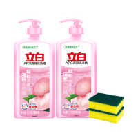 立白薄荷洗洁精清新祛味去油APG薄荷洗洁精1.3kg*2瓶+魔力擦2块