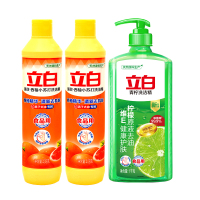 立白洗洁精除菌去油3瓶装组合青柠1kg+西柚480g*2瓶