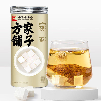 方家铺子茯苓中大块茯苓丁白茯苓块中心丁300g*1瓶