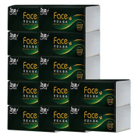 洁柔抽纸黑色face无香味3层100抽*12包BR231-48R