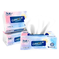 洁柔抽纸缤纷软抽无香型3层100抽*3包OR213-24R(包装随机)