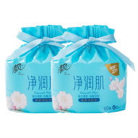 清风棉柔巾净润肤干湿两用亲肤柔软洗脸巾1层60段*2卷BCB60J