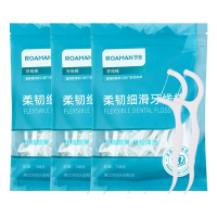 罗曼一次性超细滑牙线棒便携随身剔牙(家庭装)108支/包*3YX06