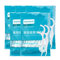 罗曼一次性超细滑牙线棒便携随身剔牙(家庭装)108支/包*5YX06