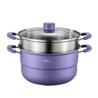 小熊蒸锅大容量不锈钢双层蒸笼一锅多用喷漆款CP-G0021-P02