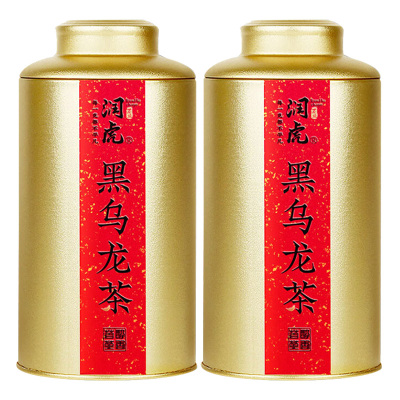 润虎茶叶乌龙茶聚茶油切黑乌龙茶浓香型一级聚茶黑乌龙茶300g*2罐