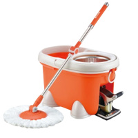 大卫清洁工具四驱动旋转拖把桶拖布墩布免手洗不锈钢源动力踏板小木马