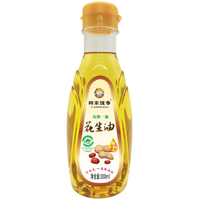 邻家饭香食用油物理压榨一级浓香花生油地标兰考花生压榨300ml/瓶LJFX27