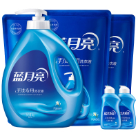 蓝月亮洗衣液风清白兰温和易漂1kg*1瓶+1kg*3袋+手洗专用旅行装80g*2瓶