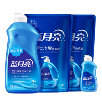 蓝月亮洗衣液组合风清白兰手洗洗衣液翻盖500g*1瓶+500g*2袋+旅行装80g*1瓶
