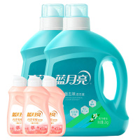蓝月亮洗衣液套装活力橙花除菌去味洗衣液2kg*2瓶+柔润樱花内衣专用洗衣液旅行装80g*3瓶
