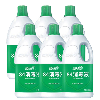 蓝月亮消毒液地板玩具家居衣物消毒水84消毒液1.2kg*6瓶(包装随机)