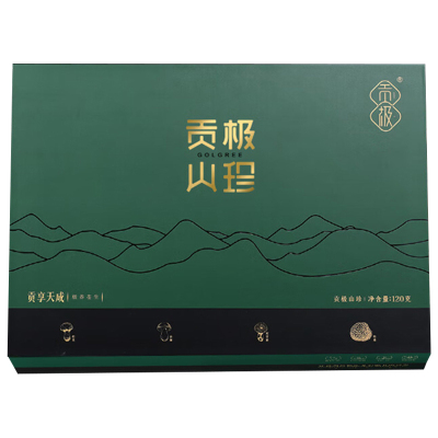 贡极干货野生山珍松茸松露白菌虎掌菌山珍菌菇干货礼盒120g*1盒