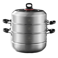 美厨伯乐系列不锈钢复底感温30cm三层蒸锅MCZ030