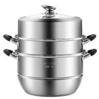 美厨新主厨系列304不锈钢三层蒸锅30CM硅胶提耳款MCZ0569
