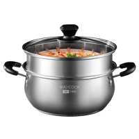 美厨雅厨系列304不锈钢22cm复底二层弧形汤锅MCT8763